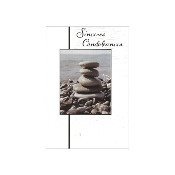 Carte de voeux - condoléances - sincères condoléances - mer et galets ii