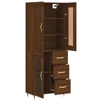 vidaXL Buffet haut Chêne marron 69 5x34x180 cm Bois d'ingénierie