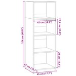 vidaXL Buffet haut chêne marron 45x41x124 cm bois d'ingénierie