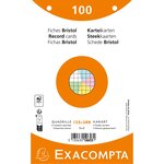 Paquet 100 Fiches Sous Film - Bristol Quadrillé 5x5 Perforé - 125x200mm - Couleurs Assorties - X 12 - Exacompta