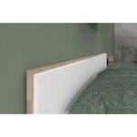 Chambre complète adulte : Lit 140 x 190/200 cm + 2 chevets + Commode - blanc et chêne