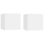 vidaXL Tables de chevet 2 Pièces Blanc 30 5x30x30 cm Bois d'ingénierie