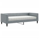 vidaXL Lit de jour avec matelas gris clair 90x190 cm tissu