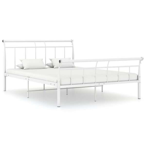 vidaXL Cadre de lit Blanc Métal 140x200 cm
