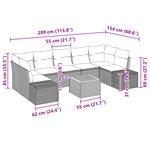 vidaXL Ensemble de canapés de jardin 8 pièces avec coussins Gris Poly Rotin