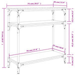 vidaXL Table console sonoma gris 75x29x75 cm bois d'ingénierie