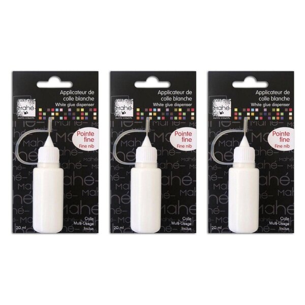 3 tubes de colle blanche pointe fine - 20 ml