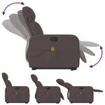 vidaXL Fauteuil inclinable de massage électrique Marron foncé Tissu