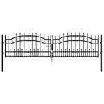 vidaXL Portail et sommet de lance Noir 305x120 cm Acier enduit poudre