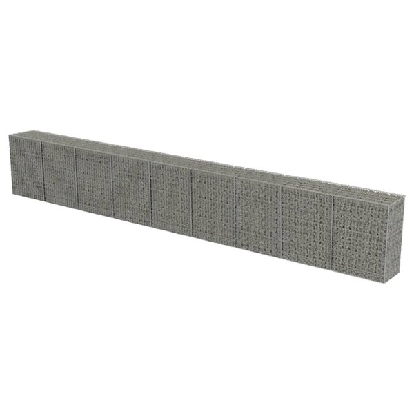 vidaXL Mur à gabion avec couvercles Acier galvanisé 900 x 50 x 100 cm
