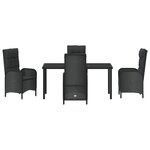 vidaXL Ensemble de salle à manger de jardin 5 pièces Noir Rattan poly