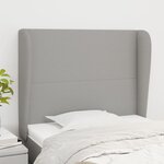vidaXL Tête de lit avec oreilles Gris clair 83x23x118/128 cm Tissu