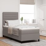 vidaXL Lit à Ressorts avec Matelas & LED Taupe 100x200 cm Tissu