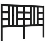 vidaXL Cadre de lit avec tête de lit noir 140x190 cm bois massif