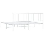 vidaXL Cadre de lit métal avec tête de lit blanc 183x213 cm