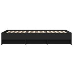vidaXL Cadre de lit noir 100x200 cm bois d'ingénierie
