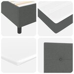 vidaXL Lit ressorts avec Matelas & LED Gris Foncé 200x200 cm Tissu