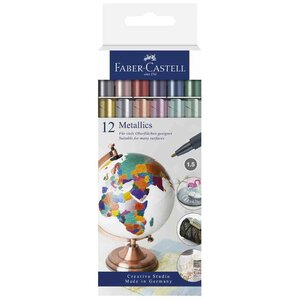 Marqueur metallics étui carton de 12 faber-castell
