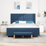 vidaXL Lit à Sommier avec Matelas & Banc Bleu 180x200 cm Tissu