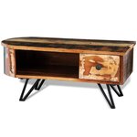 vidaXL Table basse avec pieds en fer Bois massif de récupération