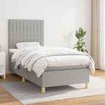 vidaXL Sommier à lattes de lit et matelas Gris clair 90x190 cm Tissu