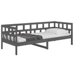vidaXL Lit de jour gris bois de pin massif 80x200 cm