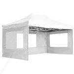 vidaXL Tente de réception pliable avec parois Aluminium 4 5x3 m Blanc