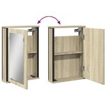 vidaXL Armoire à miroir de salle de bain chêne sonoma bois ingénierie