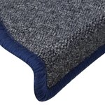 vidaXL Tapis de marches d'escalier 15 Pièces Gris foncé et bleu 56x17x3cm