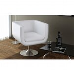 vidaXL Tabouret de bar Blanc Similicuir