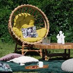 Fauteuil de jardin en osier LAURA moutarde