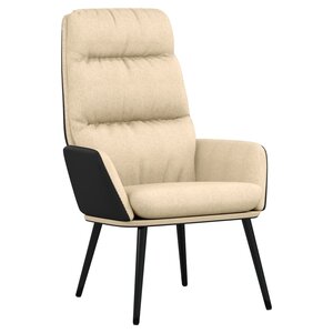 vidaXL Chaise de relaxation Crème Tissu