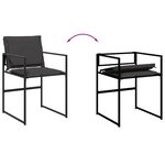 vidaXL Ensemble à manger de jardin avec coussins 13 Pièces noir textilène