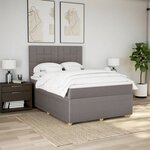vidaXL Sommier à lattes de lit avec matelas Taupe 160x200 cm Tissu
