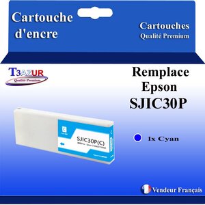 Cartouche compatible avec Epson ColorWorks TM C7500G C7500GE remplace Epson SJIC30P - Cyan - 294 3 ml