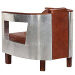 vidaXL Fauteuil en style d'aviation marron cuir véritable