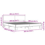 vidaXL Cadre de lit chêne marron 200x200 cm bois d'ingénierie et métal