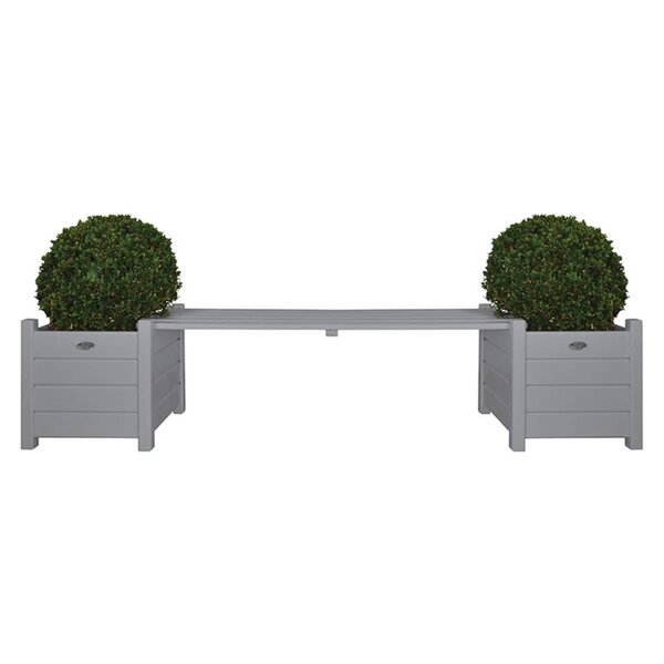 Esschert Design Jardinières avec banc pont Gris CF33G