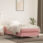 vidaXL Sommier à lattes de lit avec matelas Rose 90x200 cm Velours