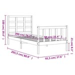 vidaXL Cadre de lit avec tête de lit 90x200 cm bois massif
