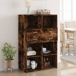 vidaXL Buffet haut chêne fumé 80x42 5x124 cm bois d'ingénierie