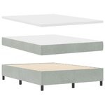 Lit à ressorts vidaXL avec matelas et lumière LED gris clair 140x190 cm en velours