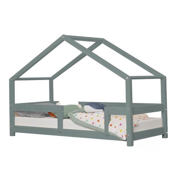 Lit cabane enfant LUCKY 90 x 160 vert sauge