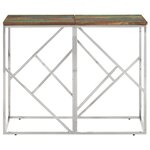 vidaXL Table console argenté acier inoxydable/bois massif récupération
