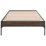 vidaXL Cadre de lit chêne marron 90x200 cm bois d'ingénierie et métal