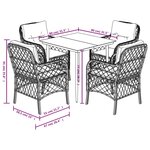 vidaXL Ensemble à manger de jardin 5 Pièces et coussins marron poly rotin