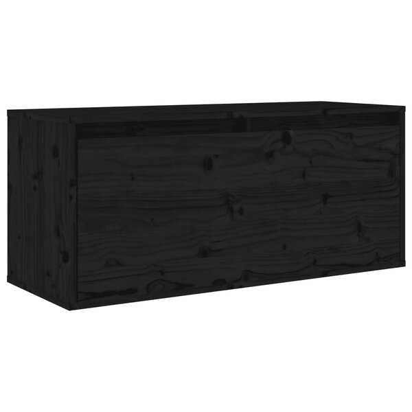 vidaXL Armoires murales Noir 80x30x35 cm Bois de pin massif