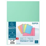 Paquet De 50 Chemises 1 Rabat Super 210 - 24x32cm - Vert Clair - X 5 - Exacompta