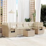 vidaXL Salon de jardin avec coussins 8 Pièces beige résine tressée