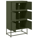 vidaXL Buffet vert olive 68 5x38 5x123 5 cm acier